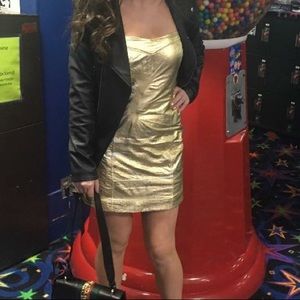 Gold dress with silver paint splatter dress